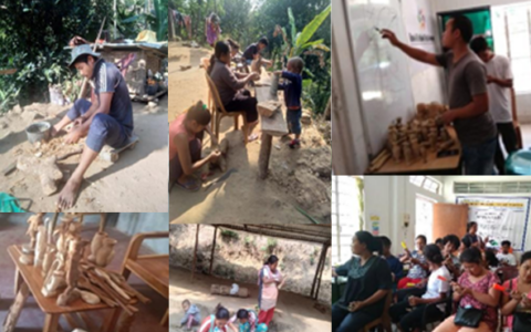 Wood carving workshop at Baghmara
