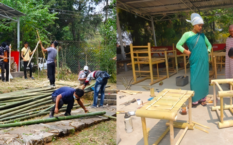 Bamboo craft training at Meghalaya